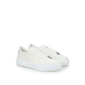 Glatte weiße Leder-Sneakers