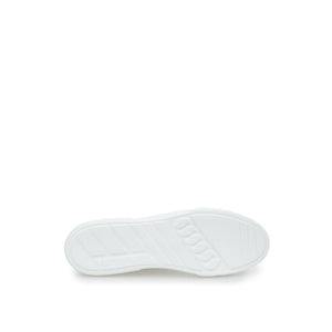 Glatte weiße Leder-Sneakers
