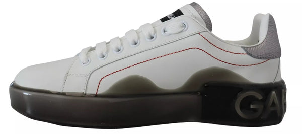 Weiß Leder Portofino Turnschuhe Schuhe