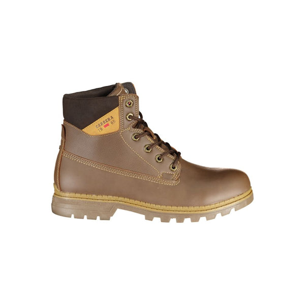 Brauner Polyester Herrenstiefel