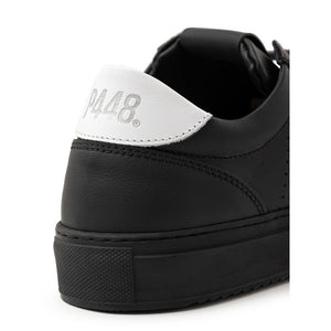 Schwarze Leder-Sportschuhe