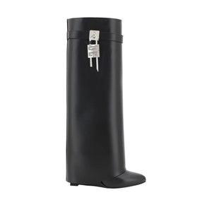 Schwarze Kalbshaut Bos Taurus Stiefel