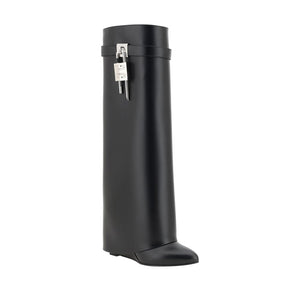 Schwarze Kalbshaut Bos Taurus Stiefel