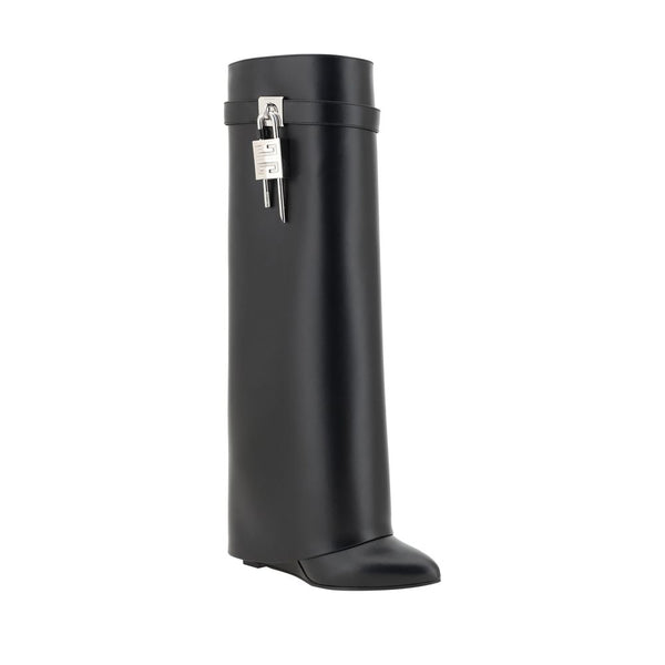 Schwarze Kalbshaut Bos Taurus Stiefel