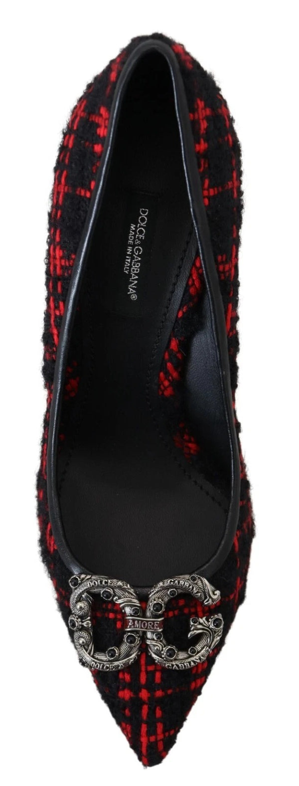Rot Schwarz Tweed DG Amore Heels Pumps Schuhe