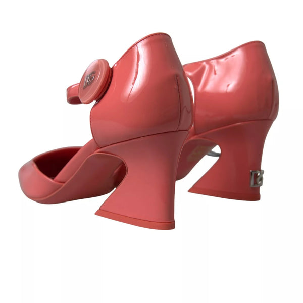 Pfirsich Leder Knöchel Strap Heels Sandalen Schuhe
