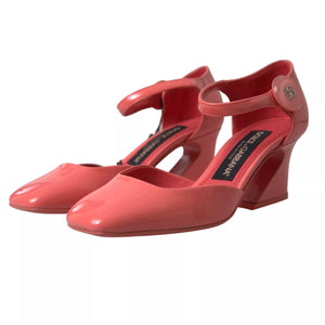 Pfirsich Leder Knöchel Strap Heels Sandalen Schuhe