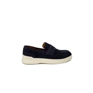 Blaue Wildleder Oxfords und Derby