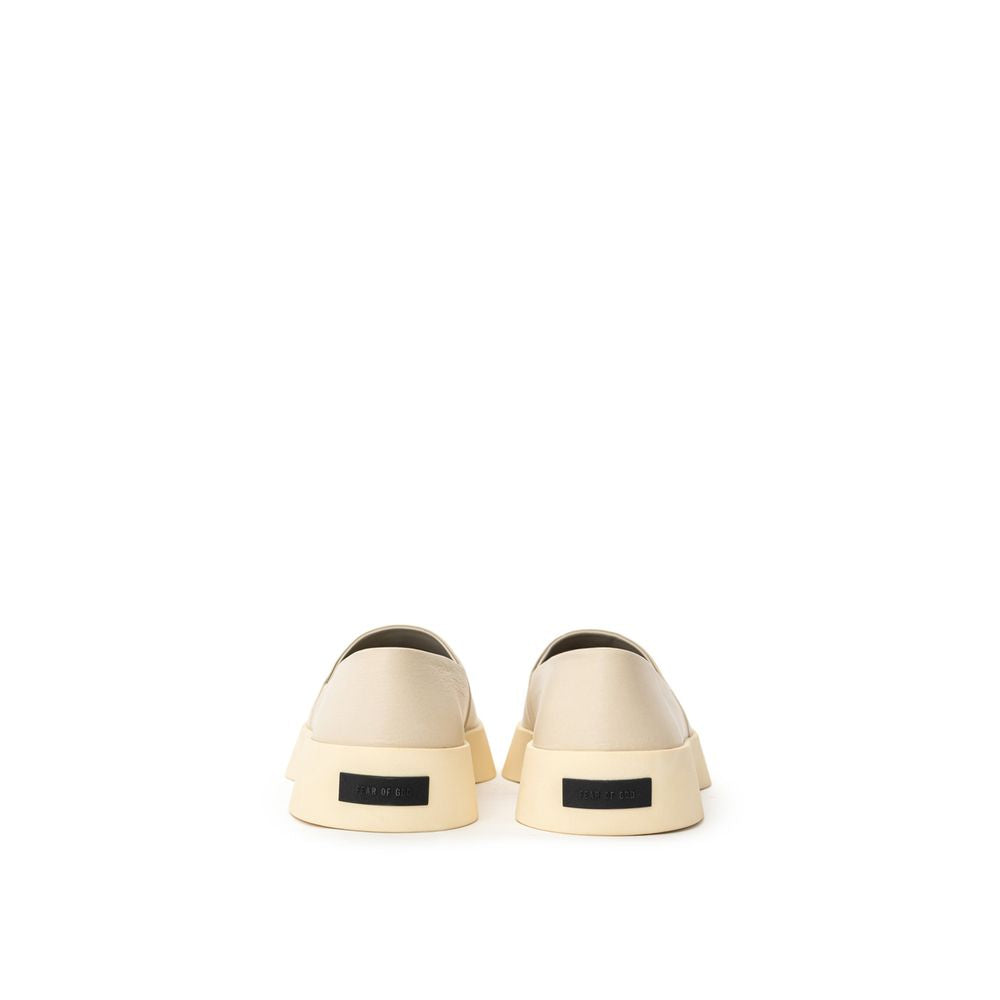 Beige Leder Slipper