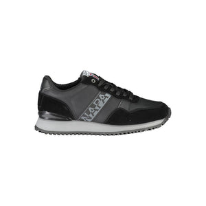 Elegante schwarze Spitzen-Sneakers mit Kontrast