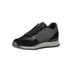 Elegante schwarze Spitzen-Sneakers mit Kontrast