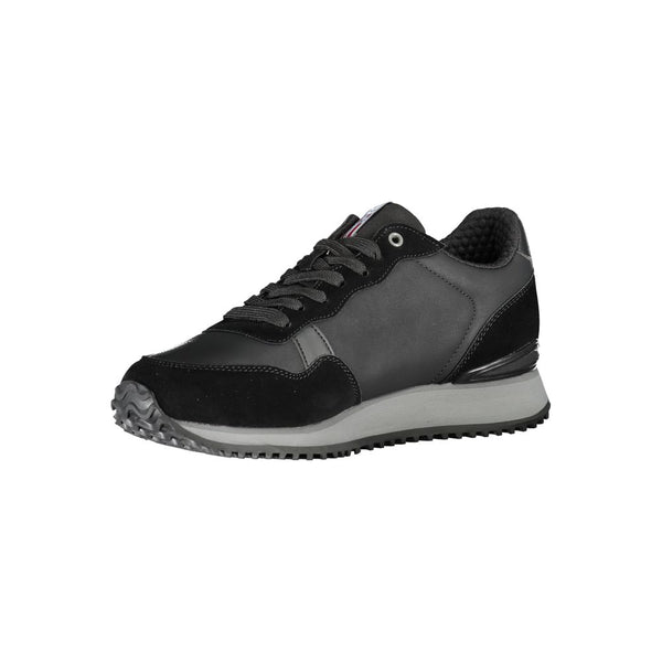Elegante schwarze Spitzen-Sneakers mit Kontrast