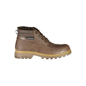 Brauner Polyester Damenstiefel