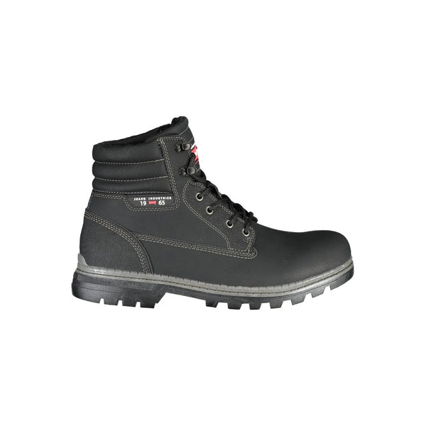 Schwarzer Polyester Herrenstiefel