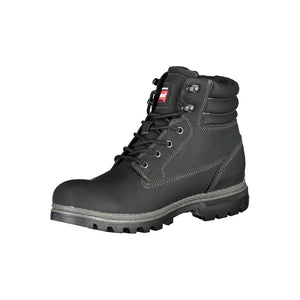 Schwarzer Polyester Herrenstiefel