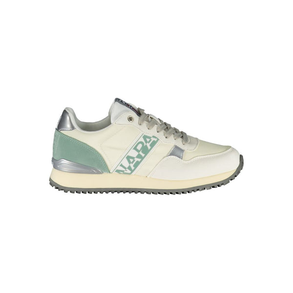 Schicke weiße Schnürsenkel-Sportschuhe mit kontrastierendem Detail