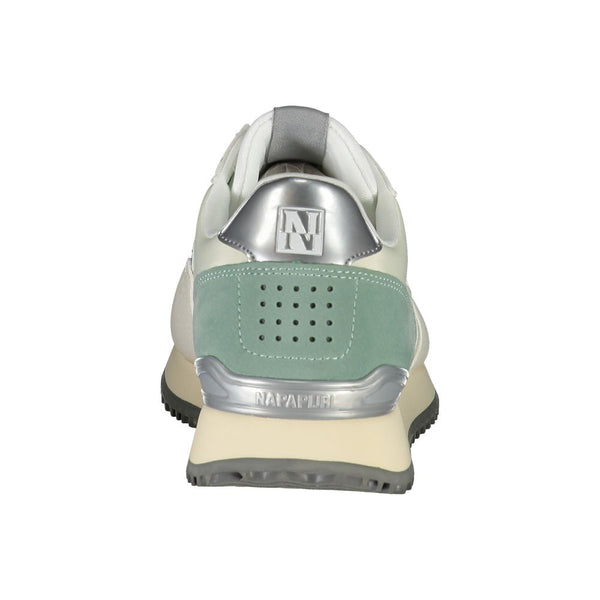 Schicke weiße Schnürsenkel-Sportschuhe mit kontrastierendem Detail