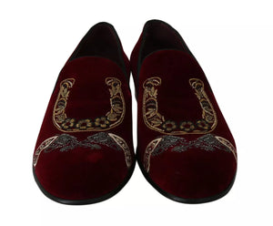 Bordeaux Samt Loafers Gun Horseshoe Schuhe