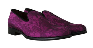 Lila Jacquard Loafers Kleid Formelle Schuhe