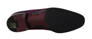Lila Jacquard Loafers Kleid Formelle Schuhe