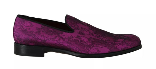 Lila Jacquard Loafers Kleid Formelle Schuhe