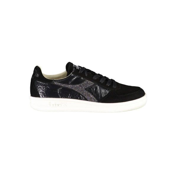 Schwarzes Leder Damen Sneaker