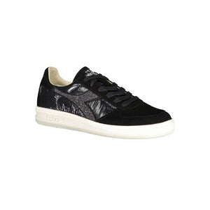 Schwarzes Leder Damen Sneaker