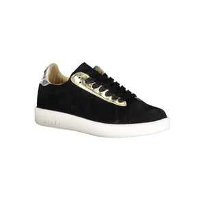 Schwarzes Leder Damen Sneaker