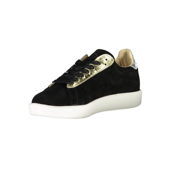 Schwarzes Leder Damen Sneaker