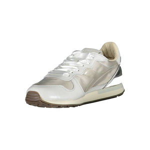Graue Leder Damen Sneaker