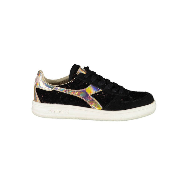 Schwarzes Leder Damen Sneaker