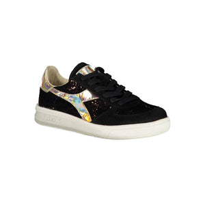 Schwarzes Leder Damen Sneaker