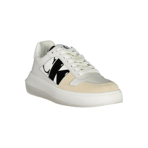 Elegante Weiße Schnürsenkel-Sneakers mit kontrastierendem Detail