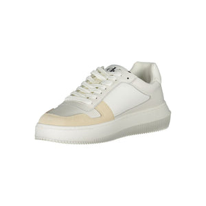 Elegante Weiße Schnürsenkel-Sneakers mit kontrastierendem Detail