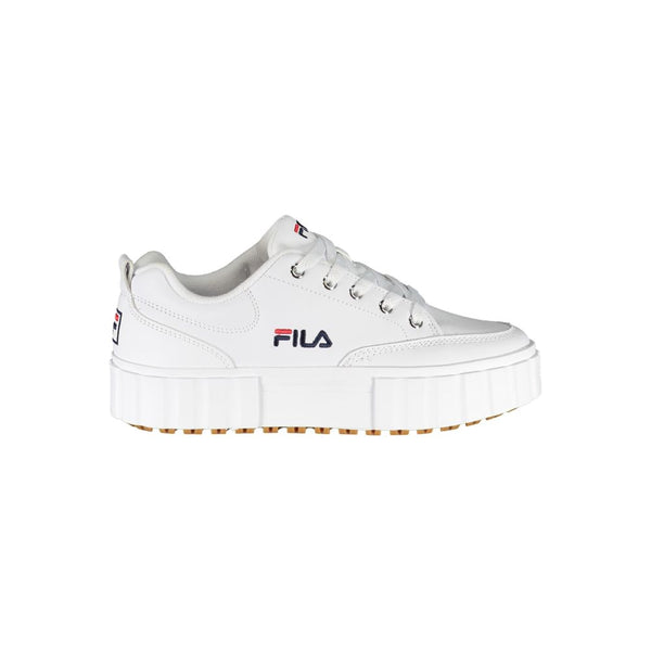 Schicke weiße Keilsneakers mit gesticktem Detail