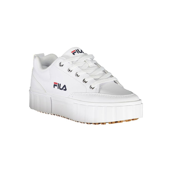 Schicke weiße Keilsneakers mit gesticktem Detail