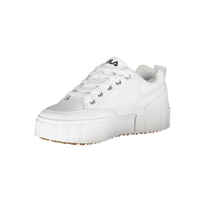 Schicke weiße Keilsneakers mit gesticktem Detail