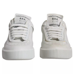 Weiß Miami Leder Low Top Turnschuhe Schuhe