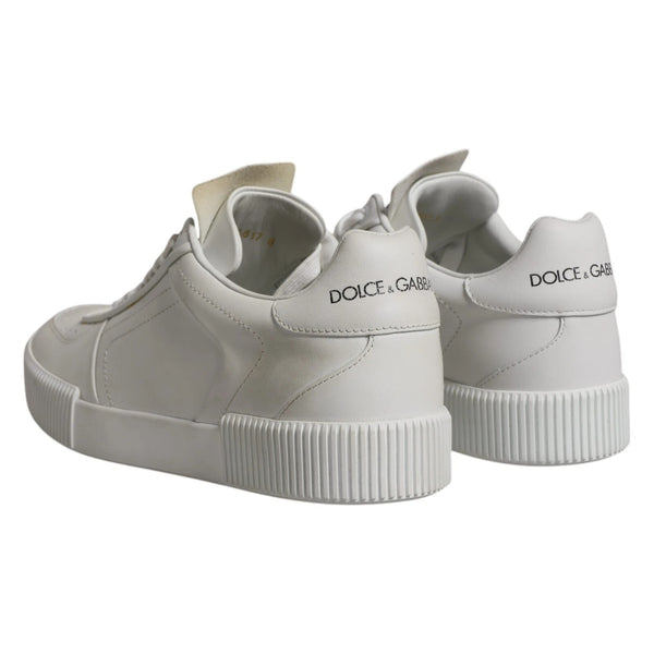 Weiß Miami Leder Low Top Turnschuhe Schuhe