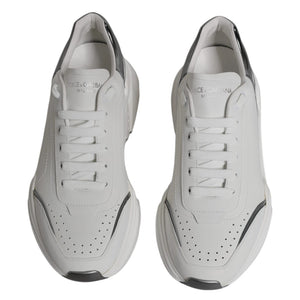 Weiß Silber DAYMASTER Leder Turnschuhe Schuhe