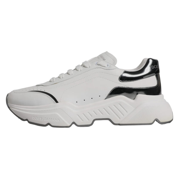 Weiß Silber DAYMASTER Leder Turnschuhe Schuhe