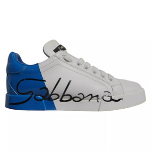 Weiß Blau Logo Portofino Turnschuhe Schuhe