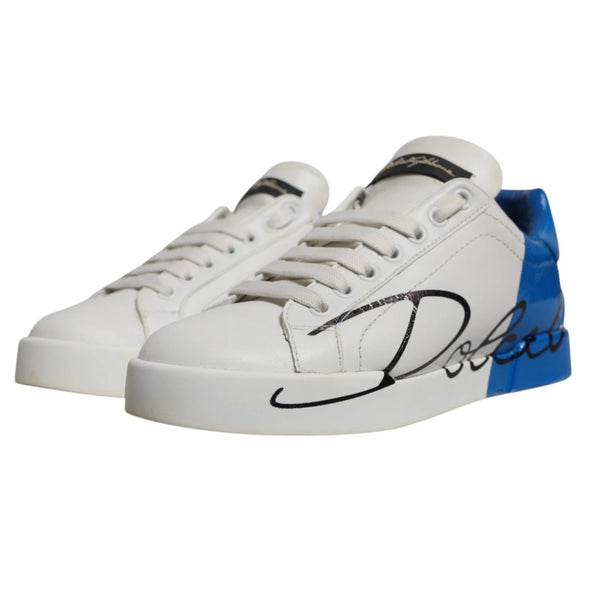 Weiß Blau Logo Portofino Turnschuhe Schuhe
