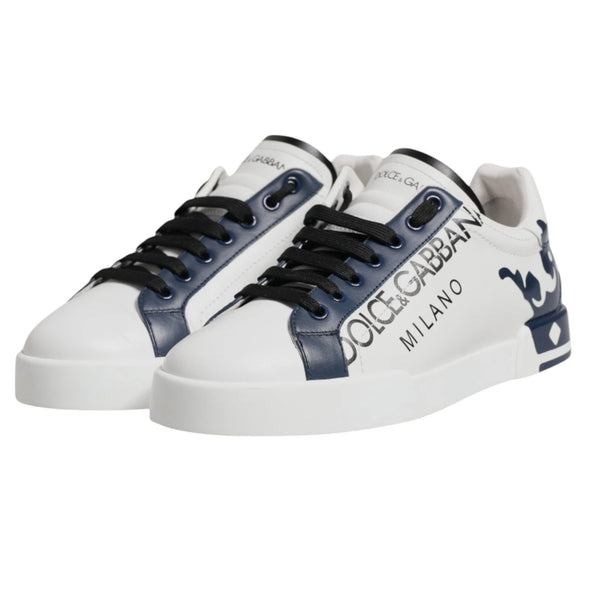 Weiß Blau Crown Low Top Männer Turnschuhe Schuhe