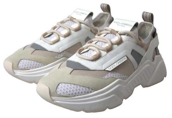 Turnschuhe Weiß Beige Leder Sport DAYMASTER Schuhe