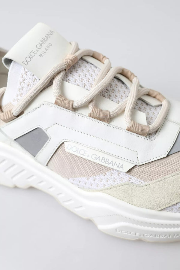 Turnschuhe Weiß Beige Leder Sport DAYMASTER Schuhe