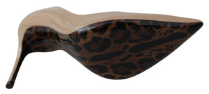 Beige Lackleder Stilettoabsatz Pumps