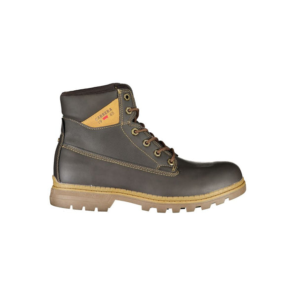 Brauner Polyester Herrenstiefel