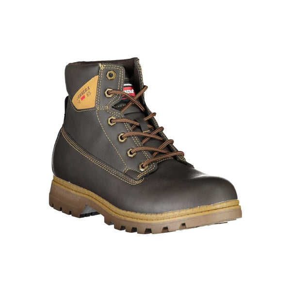 Brauner Polyester Herrenstiefel