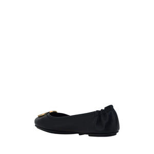 Schwarze Lamm-Ballerinas aus Ovis Aries-Leder